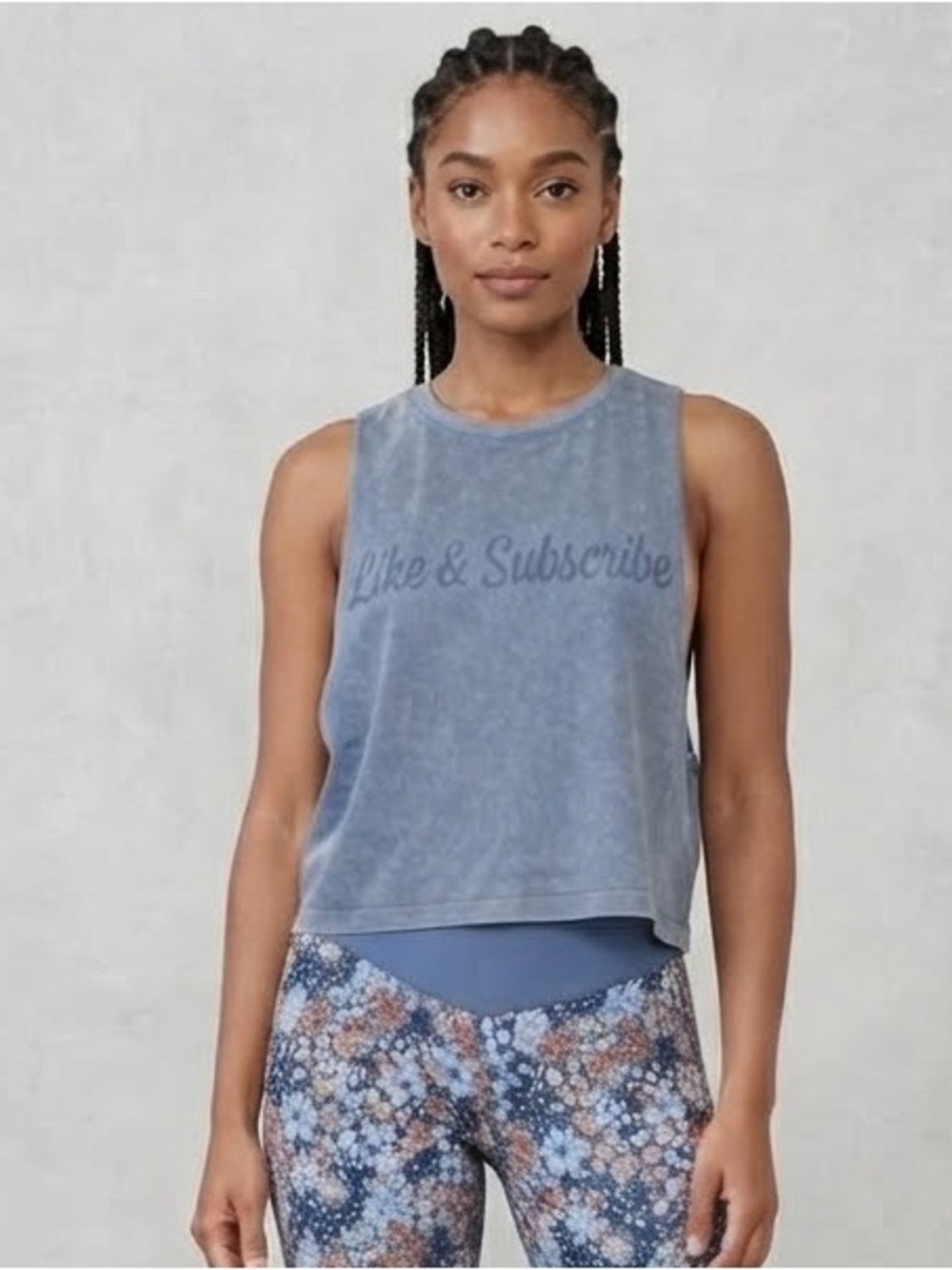 Offline by Aerie ‘Like & Subscribe’ Washed Blue Tank